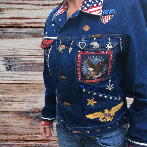 Custom Vintage Wrangler USA Eagle Denim Jacket - Picture 11 of 13